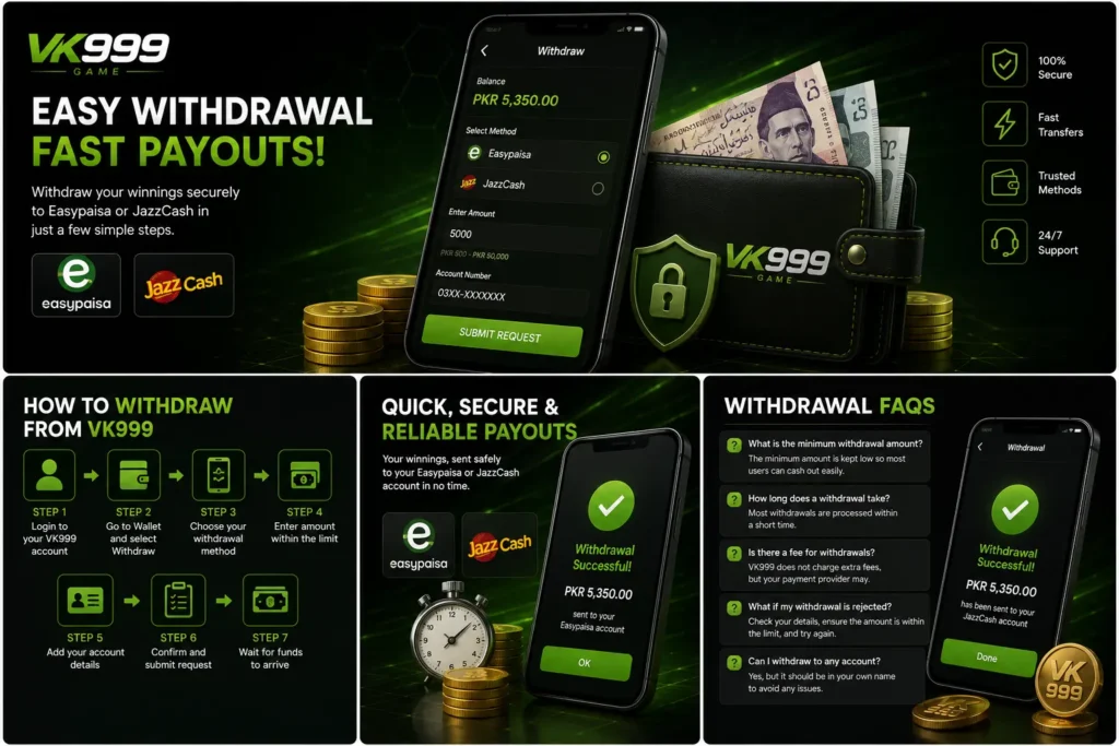 Withdraw Out Your Winnings on VK999